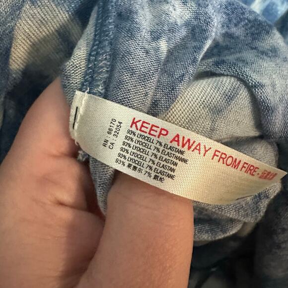 Free People Movement Blue Printed High Jump Long Sleeve Top Baselayer Size Large - Picture 6 of 14